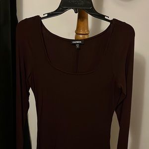 Form fitting express maroon dress